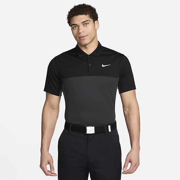 Black nike golf shirt sale